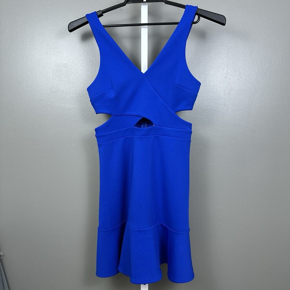 express royal blue dress | Dresses | Express Cutout Mini Dress Skater Dress Small Stretch New Nwi V Neckline Sleeves StyleColor:Starry Eyed Hooded Black Dress With STYLE:A02267000